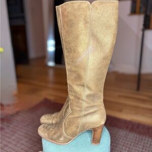 Anne Klein Gold Heeled Boots